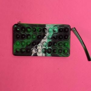 CREATE N STYLE BLACK GREEN AND WHITE TIE DYE POP IT FIDGET PENCIL POUCH